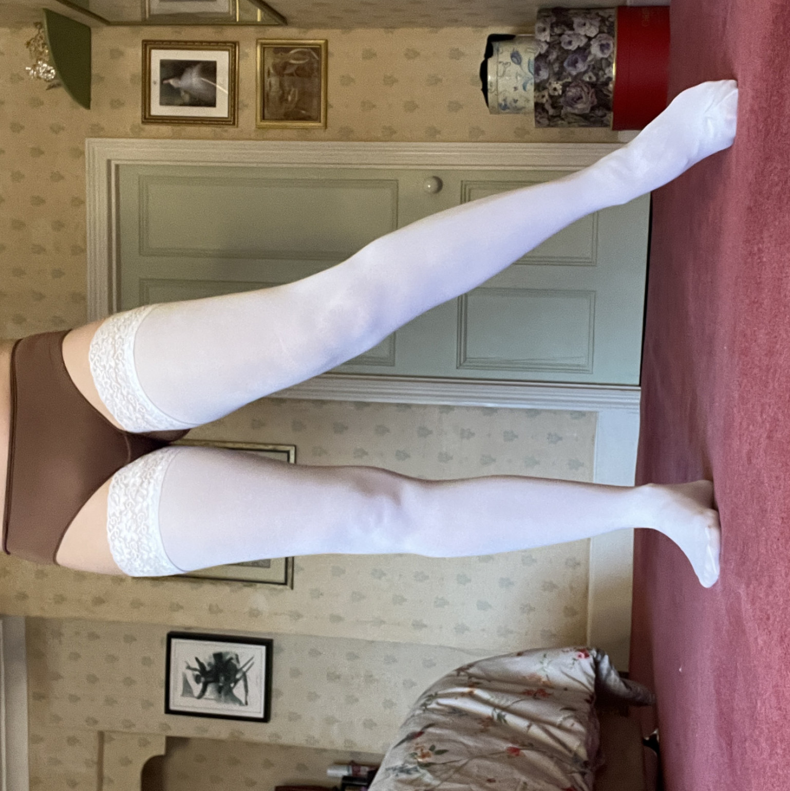 My Opaque White Holdup Stockings
